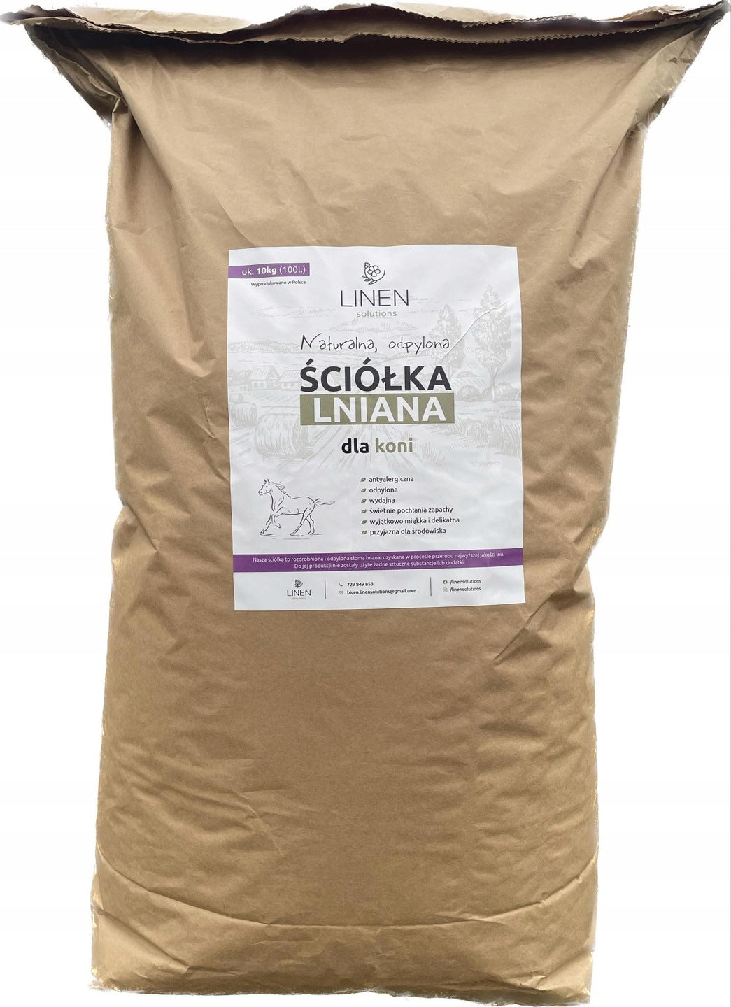 Ściółka 100% len dla koni odpylona antyalergiczna 12kg